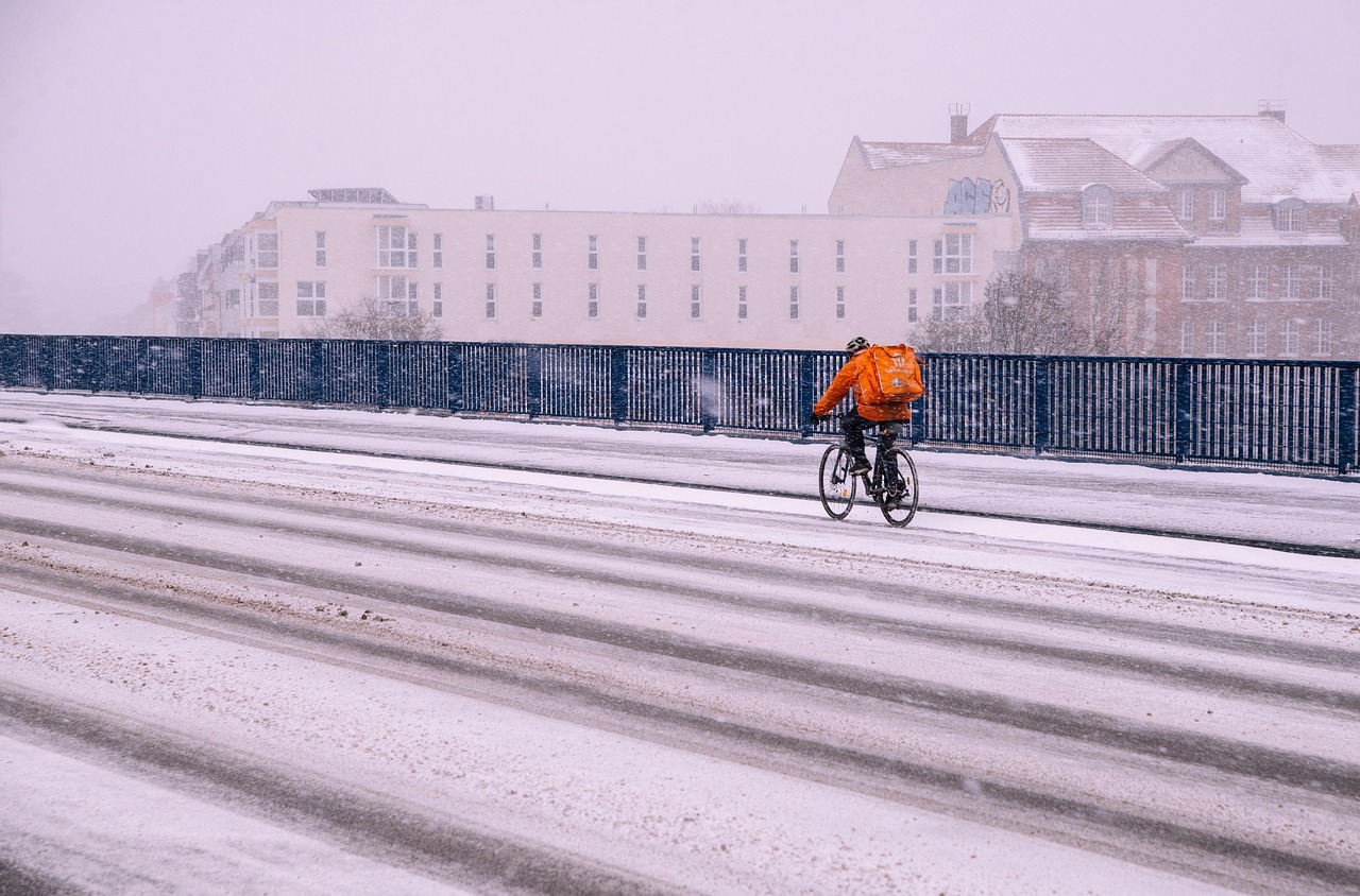 A person riding a bicycle