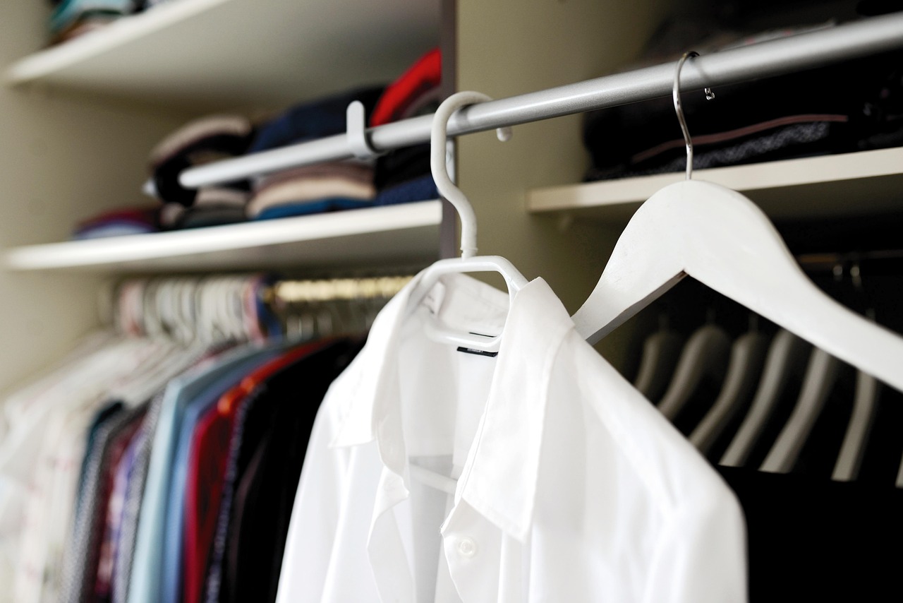 A person changing clothes