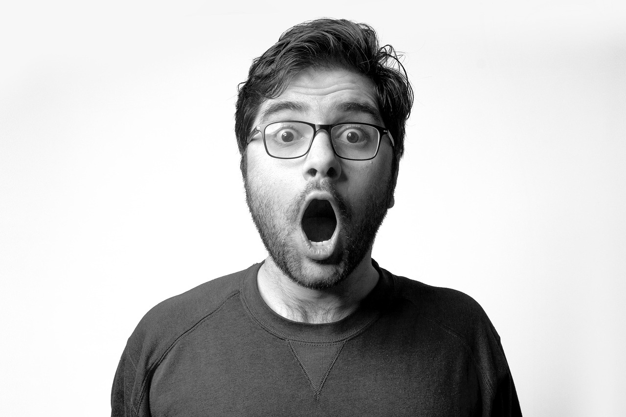 A person expressing surprise